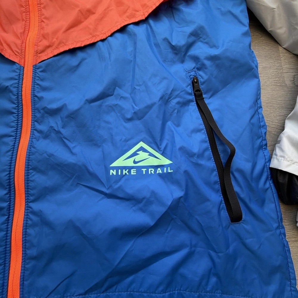 Nike Trail Storm-FIT Hooded Jacket Mens L Orange Blue CZ9054-869 - Picture 2 of 13